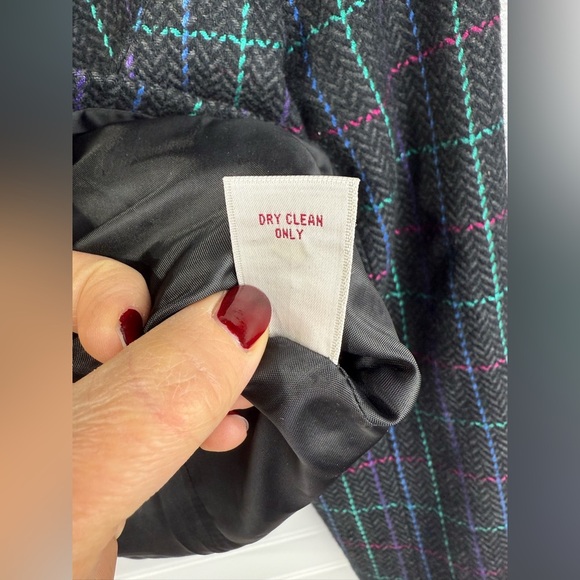 Vintage Karen Scott women’s colorful plaid gray cropped blazer jacket. Size 10 - Picture 6 of 6